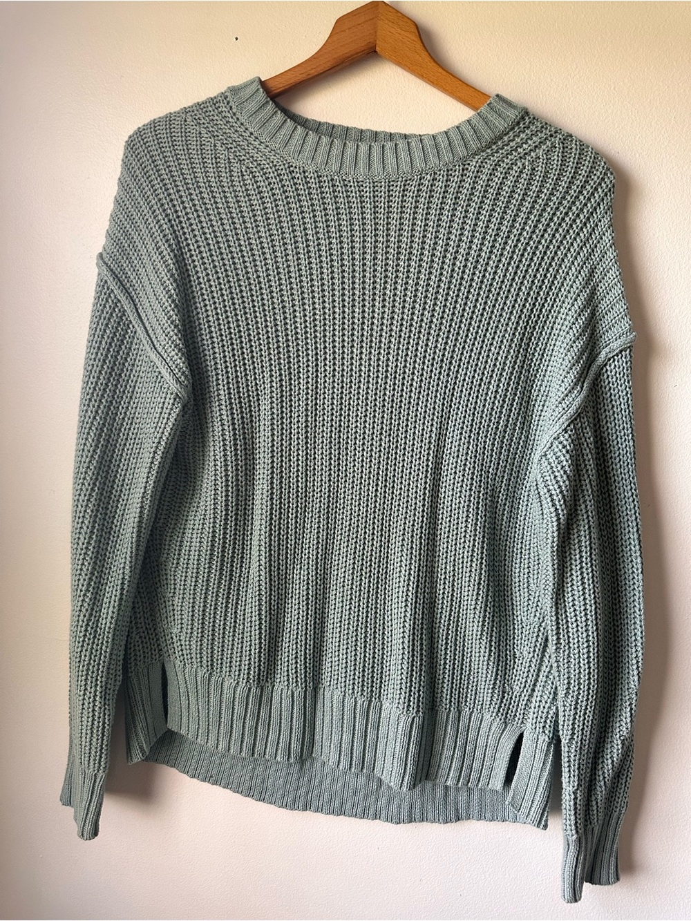 American Eagle Outfitters Relaxed Crewneck Sweater in Sage